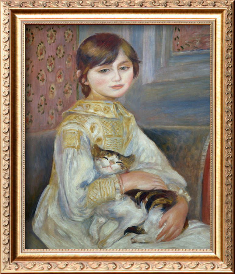 Portrait of Julie Manet or Little Girl with Cat by Pierre Auguste Renoir